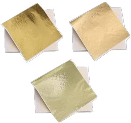 DECONICER 300 Stück Blatt-Imitat für Harz. 3 mehrfarbige Goldfolienblätter (Gold, Champagner-Gold, Champagner-Silber) sind geeignet für Kunst, Handwerk, Malerei, Möbel, Dekoration. 8,9 x 9,5 cm.