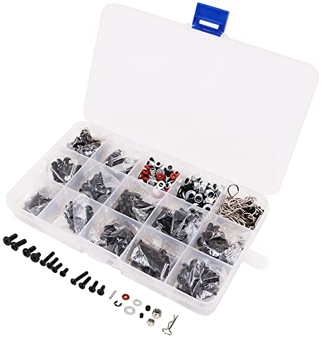 Hsthe Sea 500 Piece RC Car Bolt Kits M3 M4 E Buckle Shell Buckle Screw Nuts Hex Screws Plug RC Repair Tool Kit