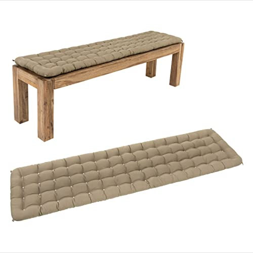 HAVE A SEAT Living - Bankauflage 180x40 cm - Bequeme Sitzauflage Bank, 5 cm Dick - Waschbar bis 95°C, Orthopädisch, Wetterfest - Made in Germany (180x40 cm, Goldbraun)