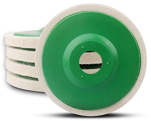 ATOPLEE Wool Polishing Wheel Disc,5pcs 115mm Dia Buffing Wheel for 4.5 Inch Angle Grinder,Wool Felt Polishing Wheel for Metal,Marble,Wood(Hole Diameter:22mm,Thickness:8mm)