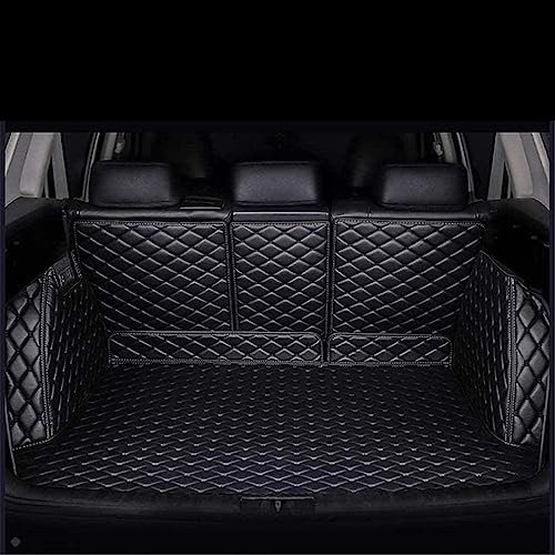 Auto VollstäNdige Einkreisung Kofferraummatte für Jeep Compass II 2017-2023, Auto Leder Kofferraumwanne Wasserdicht Schutzmatte, Teppiche Zubehör,A/All Black