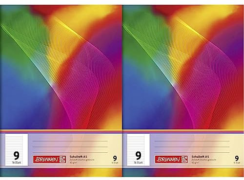 Brunnen 104590902 Schulheft A5 (16 Blatt, liniert, mit Rand, Lineatur 9) (Packung mit 2)