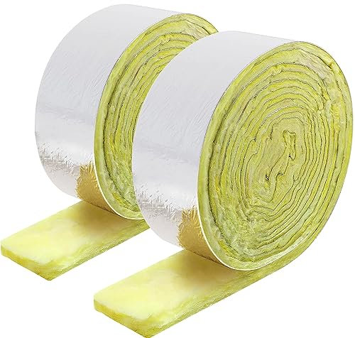 Sfcddtlg 2 Rollen Fiberglas-Rohrisolierung – 100 x 7,6 cm Schaumstoff-Wickelband für den Innen- und Außenbereich, Rohrisolierung, Gefrierwetter