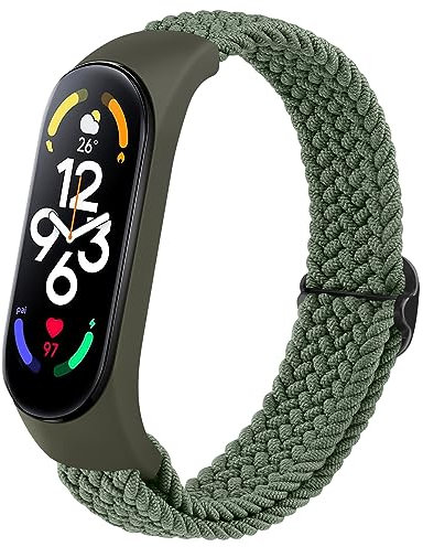 Vancle Armband für Xiaomi Mi Band 7 Armband/Xiaomi Mi Band 6 Armband/Xiaomi Mi Band 5 Armband/Amazfit Band 5 Armband, Elastisch Uhrenarmband, Nylon Verstellbares Ersatzarmband für Damen Herren