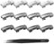 CiShow 6 Paare Metall ohne Locking Clips Lazy Press Schuh Spitze Schnalle Schnellverschluss, mit Pinzette Kid Erwachsene Sneaker Halskette Armband (Weiß+Silber+Schwarz)