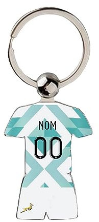 Porte Clé Rugby Afrique du Sud CDM 2023 Maillot Extérieur Personnalisable avec Nom et Numéro