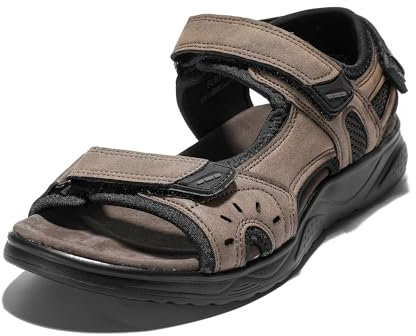 JOMIX Sandales de Sport Homme avec Scratch pour Randonnée, Chaussures d'Été pour Sport, Mer, Plage (Kaki, 41)