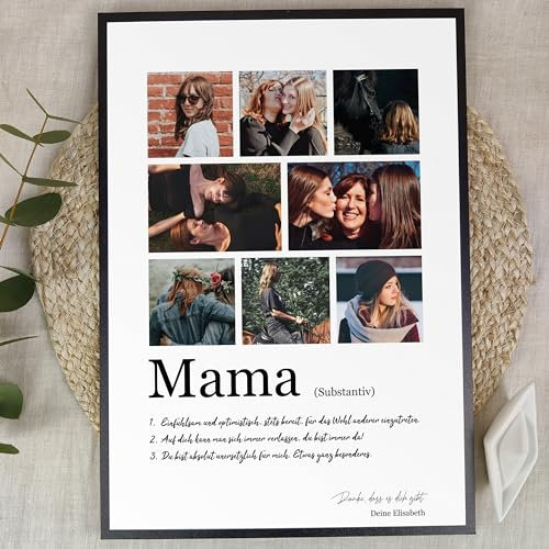 Elbeffekt Muttertagsgeschenk für Mama - Personalisiertes Fotogeschenk auf Holz - Geschenk für Mama, Beste Mama, Geschenk Mama, Mama Geschenke zum Geburtstag, Muttertag, Beste Mama Geschenke, 8 Bilder