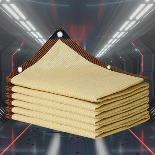 Filet Anti Chaleur Filet d'ombrage Bache pour Pergola Toile d'ombrage 3x6 Voile d'ombrage Jardin Balcon/Garage/Ferme/Voitures/Pergola,beige-6x7m