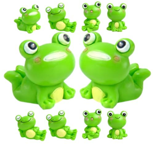 PAMINGONO 12stücke Frosch Deko Figuren Miniaturen Aus Kunstharz Für Innenbereich Und Garten Als Blumentopf-dekor Und Frosch-Ornament