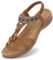 Littleplum Sandales Plats Femme Été Confortable Mode Tong Plage Claquettes,B Marron,38 EU