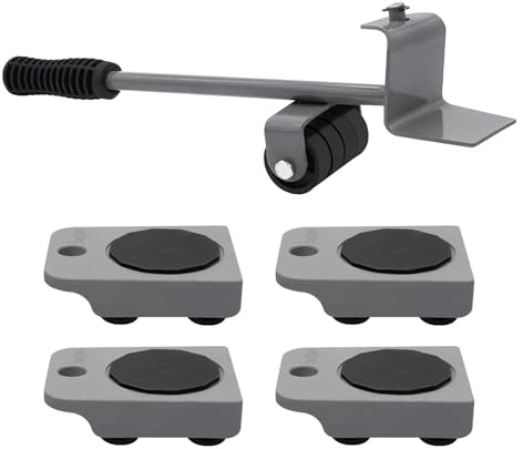 Furniture Mover, Furniture Lifter Set, Furniture Sliders with 360° 4-Wheels | Heavy Duty Furniture Moving Kit, Fridge Mover, 360° Wheels Dolly for Furniture, Appliances, Anti-slip, 150kg Capacity(Gray)
