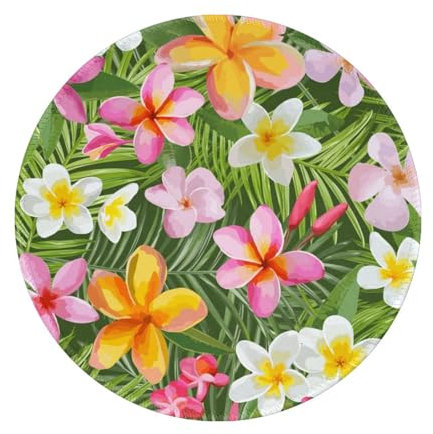 Tapis de souris motif feuilles de palmier tropicales, décoration d'intérieur, pour femmes et filles, 20,3 cm