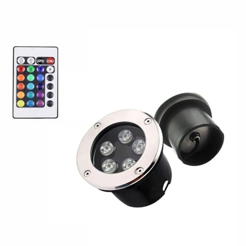 EDXTNKQC IP68 Foco Piscina - Luces De Fuentes Subacuáticas, Foco Empotrable Sumergible Para Exteriores, LED RGB Con Cambio De Color Y Control Remoto, Impermeable, Para Jardín(9w(220V))