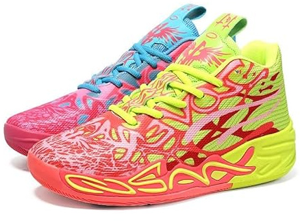 Solastride Herren-High-Top-Basketballschuhe mit Mesh, atmungsaktiv, rutschfest, modische Outdoor-Sport-Freizeitschuhe(Yellow Blue,41 EU)