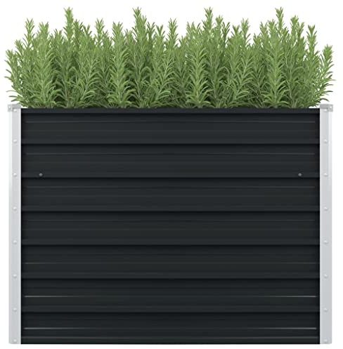Générique Jardinière surélevée Anthracite 100x100x77 cm Acier galvanisé,Maison & Jardin,Pelouses & Jardins,Jardinage,Pots & Cache-Pots,Anthracite,8.6 KG,45725