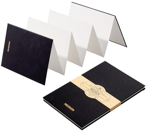 MEEDEN Tragbares Aquarellpapier Skizzenbuch: 300 g/m² Leporello-Skizzenbuch | Säurefrei 100% Baumwolle Konzertina-Aquarelljournal für Nass-/Trockentechniken & Reisen, Kaltgepresst
