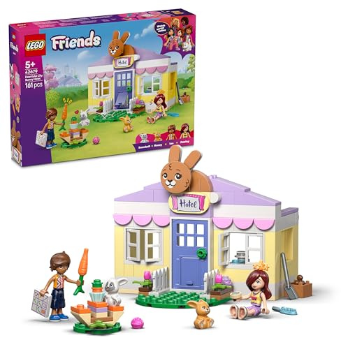 LEGO Friends Heartlake City Bunny Hotel - House Toy w/ 2 Mini Dolls, 2 Animal Figures & Pet Care Accessories - Birthday Gift Idea for 5+ Year Old Girls - 42679