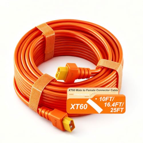 XT60 Verlängerung Kabel 3M 12AWG Stecker auf Buchse | XT60 Verlängerungskabel für Ecoflow Anker Portable Powerstation Solar Generator Female to Male
