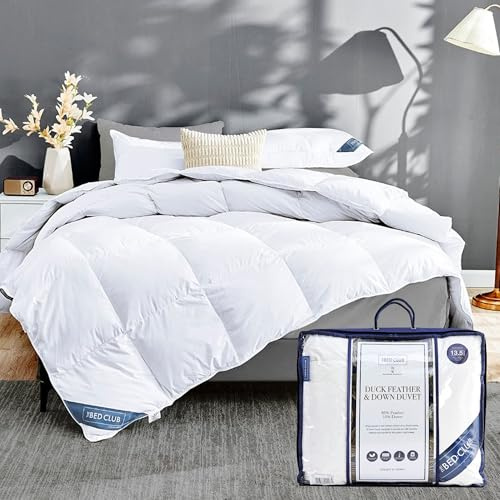 Lions Duck Feather Down Duvet Quilt - 13.5 Tog Duvet Double Size, Anti Allergy and Down Proof, Hotel Quality Soft Warm Cosy Quilt, Ideal for Summer Winter, Machine Washable, 200x200cm