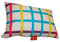 COVERBAGBCN- Cojín Cuadrado Anti-Estrés Relax | Alivio Cervicales y Lumbares | Relleno de Bolitas Confortables | Tejido Lycra Suave al Tacto | Lavable en Máquina | 36x25 cm (Blanco Cuadros)