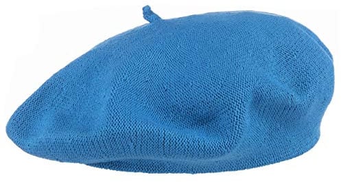 Lipodo Biskaya Baumwollbaske Damen - Baskenmütze aus 100% Baumwolle - Mütze One Size (53-58 cm) - Franzosenmütze Frühjahr/Sommer Royalblau