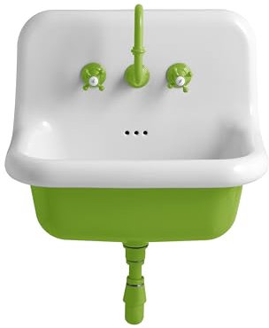 Fregadero de cerámica retro - 60 cm - True Colors - Verde ácido (Verde Acido)