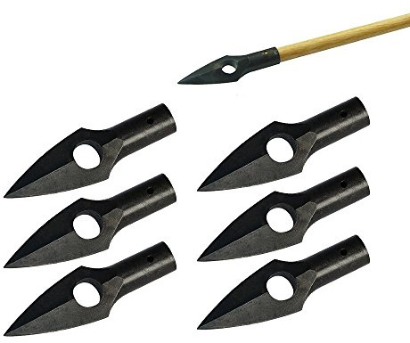 6pcs Archery Arrowheads/Arrowheads Burnished Black Hunting Arrowheads Made of Iron for Wooden Arrows Archery Archery
