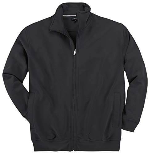 Redfield Sweatjacke Herren schwarz Stehkragen Übergröße, Größe:2XL
