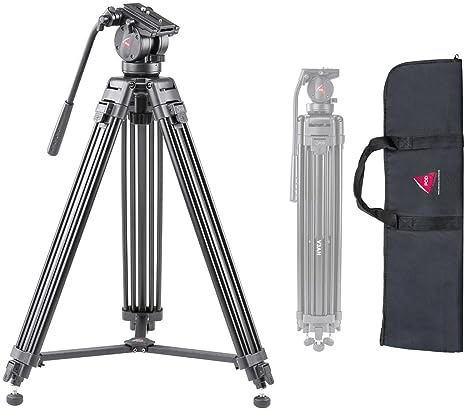 3Pod V3AH Aluminum Video Tripod for Camera with 2-Way Fluid Head, 61 in