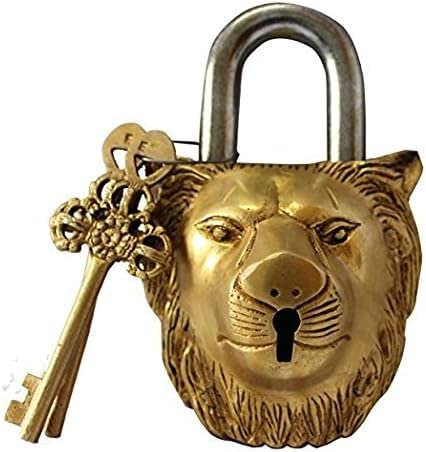Indian Accent Cadenas fonctionnel en laiton à collectionner Doré