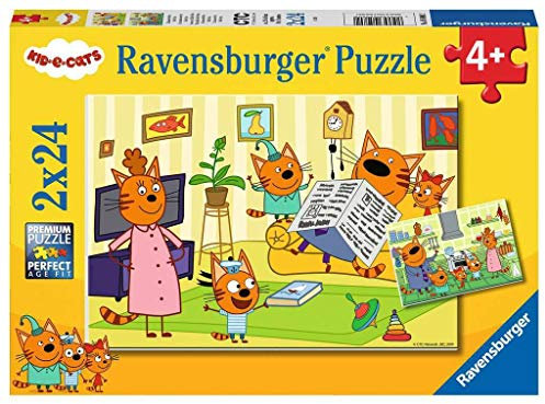 Ravensburger Kinderpuzzle 05080 - Zuhause bei den Kid e Cats - 2 x 24 Teile Brown