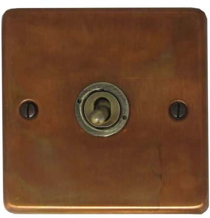 G&H CTC381 Standard Plate Tarnished Copper 1 Gang 1 or 2 Way Toggle Light Switch