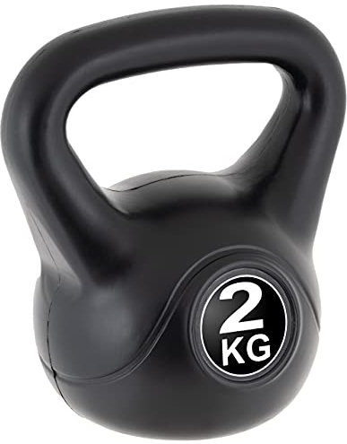 MAXXIVA® Kettlebell - 1-24 kg Gewichte - Kugelhantel Schwunghantel schwarz aus Beton mit Kunstoffummantelung - Training Zuhause (6, Kilogramm)