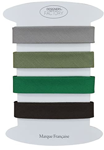 Set von 4 einfarbige Schrägband - Mehrere Farben erhältlich - 2 Meter pro Farbe - Schrägband aus Baumwolle in sehr guter Qualität (Set D)