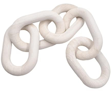 MERIGLARE Boho Chain Link Decor Hand Carved Wooden for Living Room Office Farmhouse