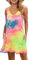 WNEEDU Damen Leichte Sommerkleid V-Ausschnit Swing Tank-Kleid Ärmellos Strandkleid Knielang mit Taschen