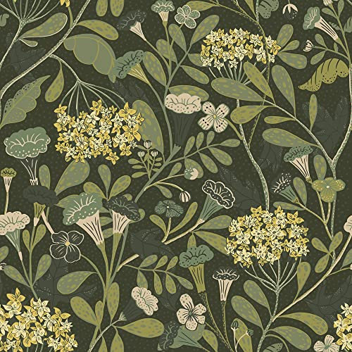 Galerie Sommarang Tapete Flora dunkel grün 10,05m x 53cm S55022
