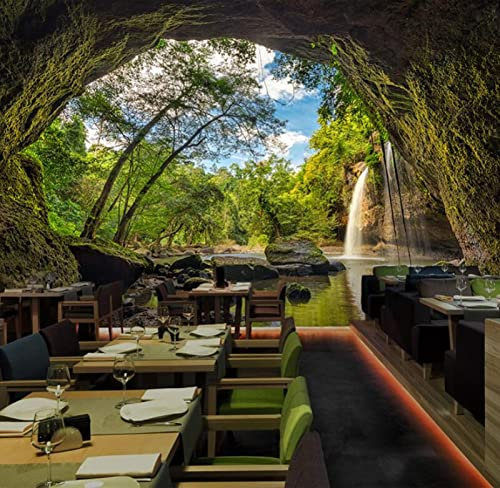 Fototapete 3D Effekt Raumerweiterung Tapete Natur Wald Landschaft Tapete Café Restaurant Schlafzimmer Hintergrund Wanddekoration 350(W) X256(H) Cm