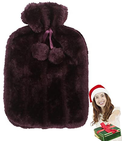 Fodera per borsa dell'acqua calda, 2 l, con morbido peluche, calore a lungo termine, rapido sollievo dal dolore, 30 x 20 cm (borsa dell'acqua calda non inclusa)