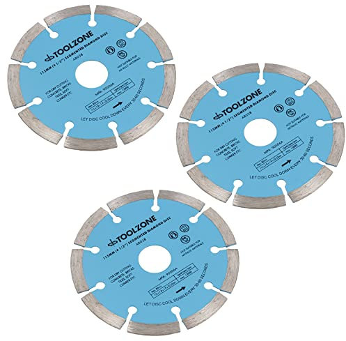 115mm 4-1/2in Segmented Diamond Cutting Disc Blade Stone Brick Angle Grinder 3pc
