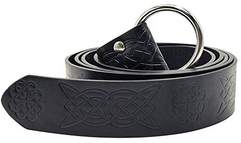 CosCool Mittelalterlich LARP Renaissance Schlacht Ritter Ringgürtel Viking Battle Knight Gürtel PU-Leder Schwarz