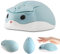 Hamster Souris sans Fil Silencieuse, Petite Souris Ordinateur Sans Fil Animale, 1200DPI Souris pour enfant, Portable Mini Souris pour PC Ordinateur Portable pour Gaming Bureau École Voyage Cadeau Bleu