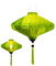 Traditioneller asiatischer Lampion aus Seide, grün, Durchmesser 39 cm – Laterne von Hoi an aus Stoff, Bambus und Holz, handgefertigt – Dekoration von Asien und Handwerk aus Vietnam (P20-V)