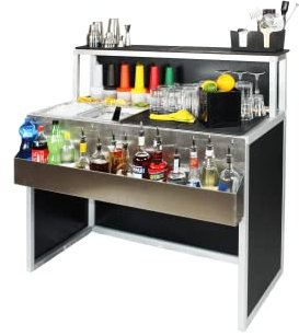 Cocktail Station interno/esterno in Acciaio Inox 120cm - bancone barman portatile - Base 120
