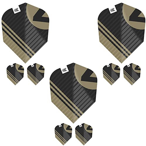 Target Darts Chicane Design 3 x Sets von Pro. Ultra Schwarz No.6 Dart Flights - insgesamt 9 Stück