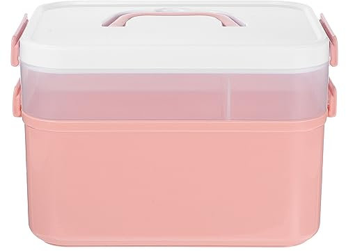 FOMIYES Manicure Tool Box Large Nail Art Supplies Storage Case Pink Portable Nail Polish Organizer