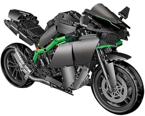 Technic Moto Kit Modellismo per Adulti, 888 Pezzi per Kawasaki H2R Kit Modellino Superbike, Motocicletta da Collezione Modellismo per Adulti