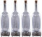 Jinfa 4er-Set Laternen Flaschenlichter mit batteriebetrieber LED-Lichterkette Stimmunglichter Dekoflasche Geschenk | Edles Silber | Ø 8 cm × H 30cm