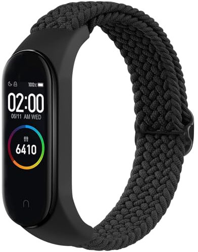 YLK Correa para Xiaomi Mi Band 7/Mi Band 6/Mi Band 5/Mi Band 4/Mi Band 3, Pulsera de Repuesto de Correa Elástica de Nylon Trenzado Ajustable para Xiaomi Mi Band 6/Mi Band 5/Amazfit Band 5